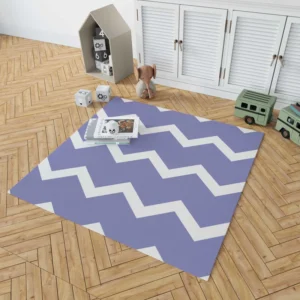 Very Peri Blue Chevron Design Rug 1