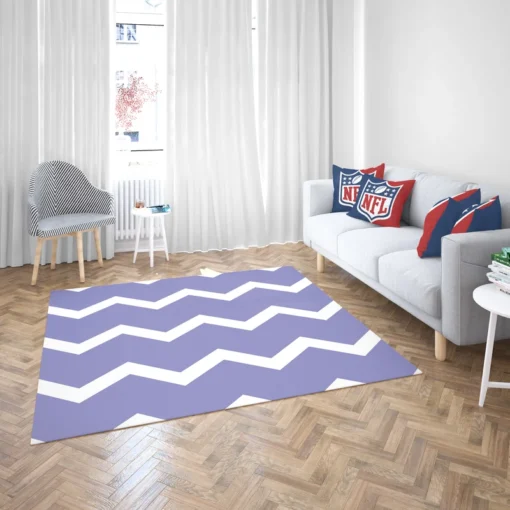 Very Peri Blue Chevron Design Rug 2