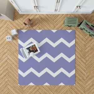 Very Peri Blue Chevron Design Rug