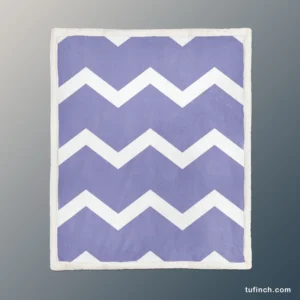 Very Peri Blue Chevron Design Sherpa Fleece Blanket 1