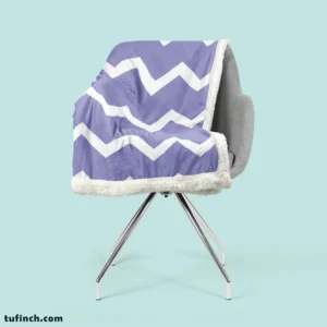 Very Peri Blue Chevron Design Sherpa Fleece Blanket 2