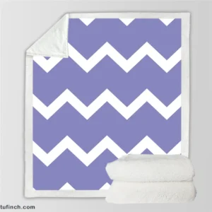 Very Peri Blue Chevron Design Sherpa Fleece Blanket