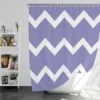 Very Peri Blue Chevron Design Shower Curtain