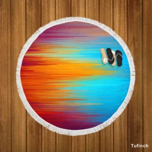 Vibrant Colored Abstract Round Beach Towel