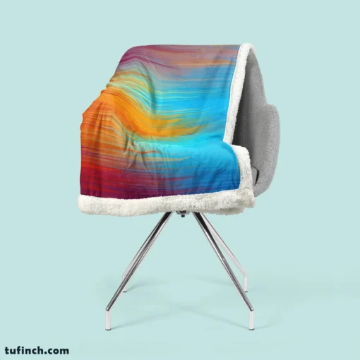 Vibrant Colored Abstract Sherpa Fleece Blanket 2