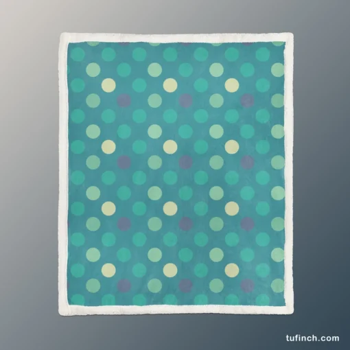 Vibrant Polka Dots Pattern Sherpa Fleece Blanket 1