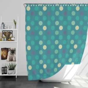 Vibrant Polka Dots Pattern Shower Curtain