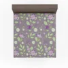 Vibrant Purple And Green Flowers Fitted Sheet