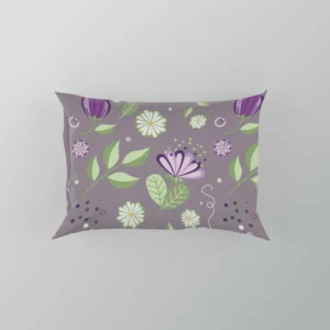 Vibrant Purple And Green Flowers Pillow Case