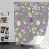 Vibrant Purple And Green Flowers Shower Curtain