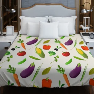 Vibrant Vegetable Seamless Pattern Duvet Cover