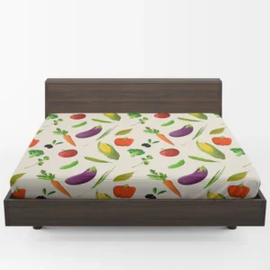 Vibrant Vegetable Seamless Pattern Fitted Sheet 1