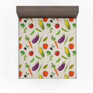 Vibrant Vegetable Seamless Pattern Fitted Sheet