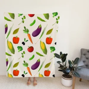 Vibrant Vegetable Seamless Pattern Fleece Blanket