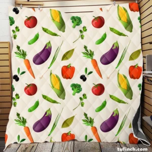 Vibrant Vegetable Seamless Pattern Quilt Blanket