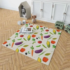 Vibrant Vegetable Seamless Pattern Rug 1