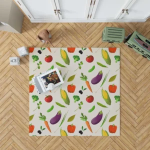 Vibrant Vegetable Seamless Pattern Rug