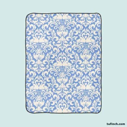 Victorian Royal Damask Design Fleece Blanket 1