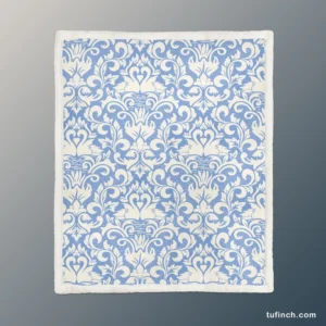 Victorian Royal Damask Design Sherpa Fleece Blanket 1