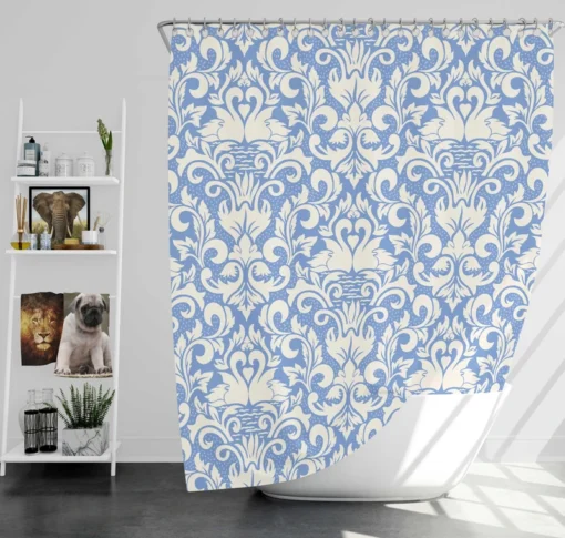 Victorian Royal Damask Design Shower Curtain