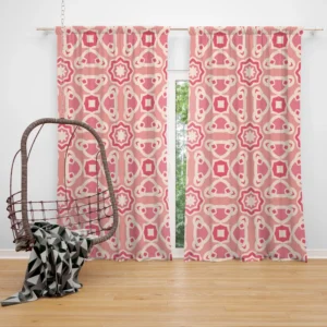 Vietnam Traditional Pattern Pink Curtain