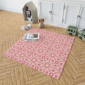 Vietnam Traditional Pattern Pink Rug 1