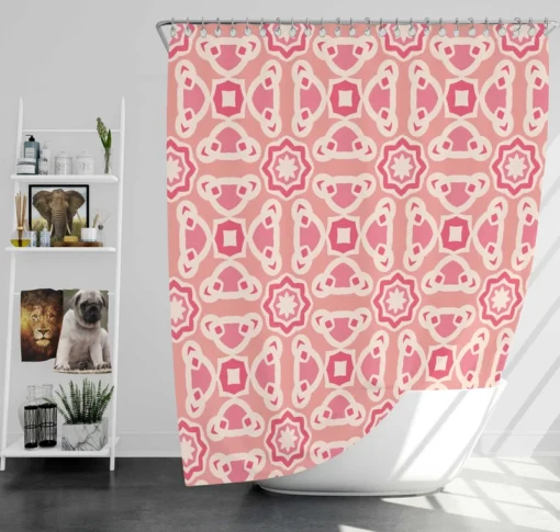 Vietnam Traditional Pattern Pink Shower Curtain