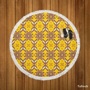 Vietnamese Ethnic Pattern Round Beach Towel