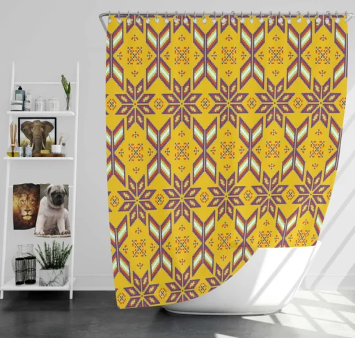 Vietnamese Ethnic Pattern Shower Curtain