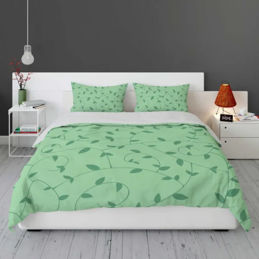 Vining Plant Leaves Pattern Bedding Set 1