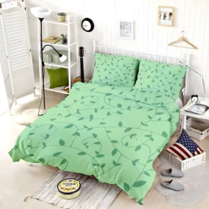 Vining Plant Leaves Pattern Bedding Set