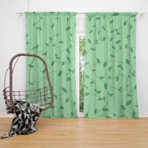 Vining Plant Leaves Pattern Curtain