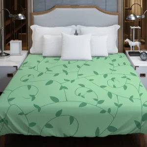 Vining Plant Leaves Pattern Duvet Cover