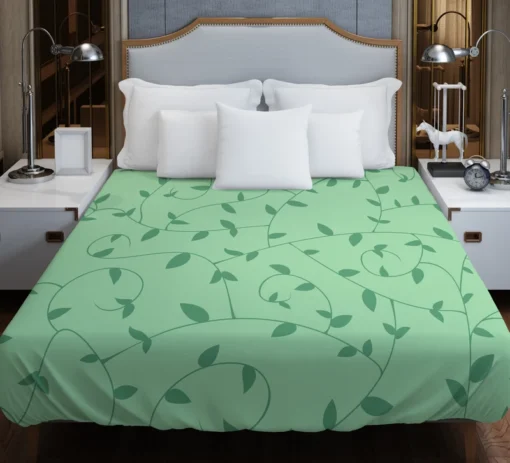 Vining Plant Leaves Pattern Duvet Cover