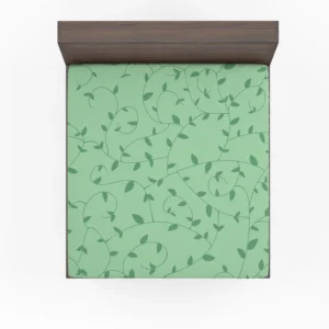 Vining Plant Leaves Pattern Fitted Sheet