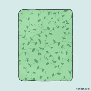 Vining Plant Leaves Pattern Fleece Blanket 1