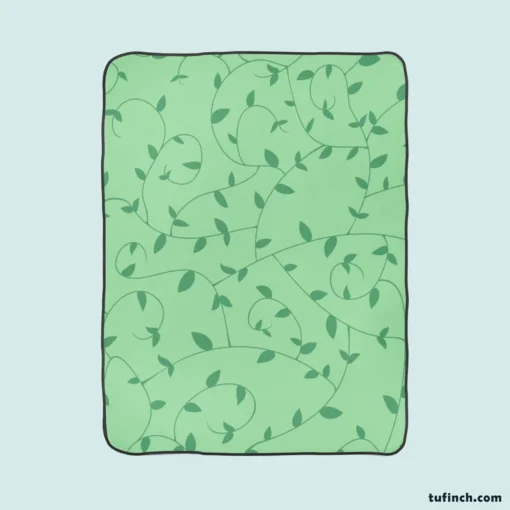 Vining Plant Leaves Pattern Fleece Blanket 1