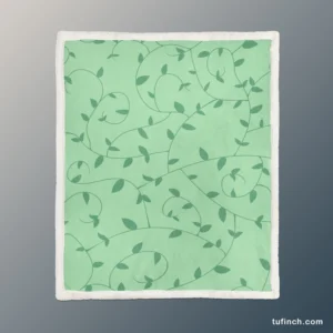 Vining Plant Leaves Pattern Sherpa Fleece Blanket 1