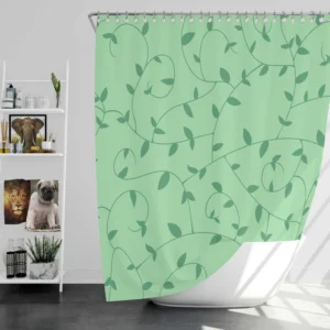 Vining Plant Leaves Pattern Shower Curtain