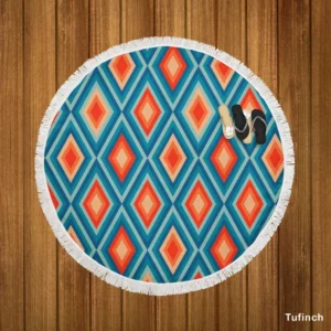 Vintage Aesthetic Pattern Round Beach Towel