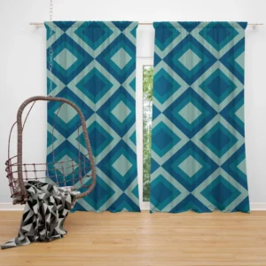 Vintage Aesthetic Pattern With Triangles Curtain