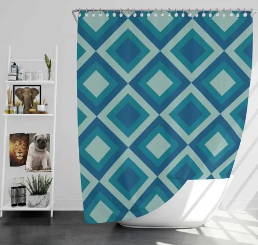 Vintage Aesthetic Pattern With Triangles Shower Curtain