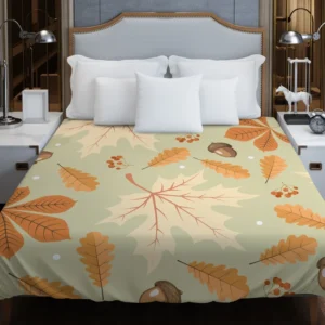 Vintage Autumn Leaves & Berries Duvet Cover