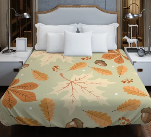 Vintage Autumn Leaves & Berries Duvet Cover