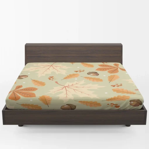 Vintage Autumn Leaves & Berries Fitted Sheet 1