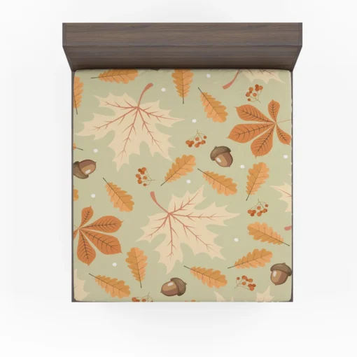 Vintage Autumn Leaves & Berries Fitted Sheet