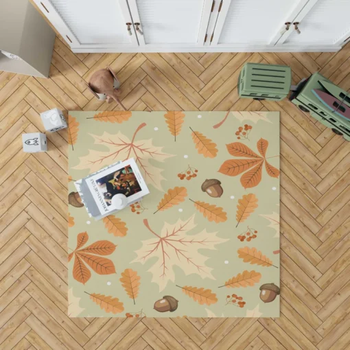 Vintage Autumn Leaves & Berries Rug