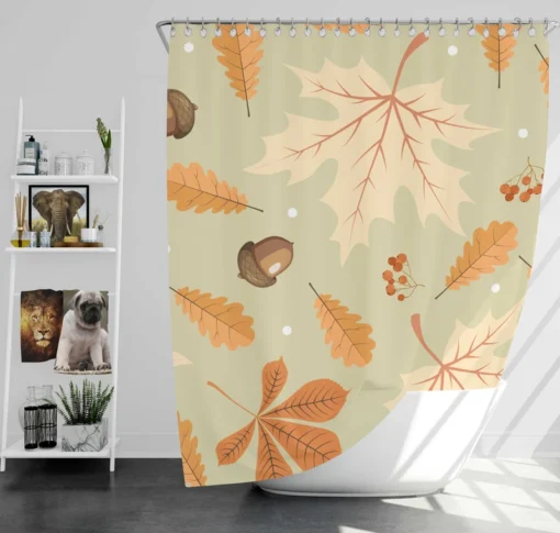 Vintage Autumn Leaves & Berries Shower Curtain