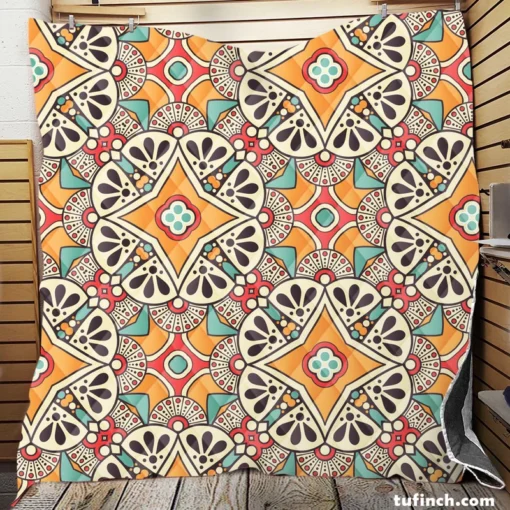 Vintage Beautiful Indian Design Quilt Blanket