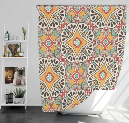 Vintage Beautiful Indian Design Shower Curtain